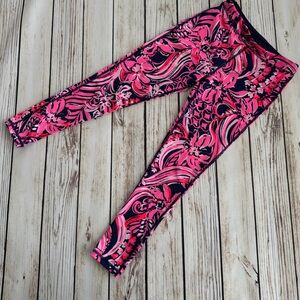 Lilly Pulitzer Pink and Navy Kids Leggings